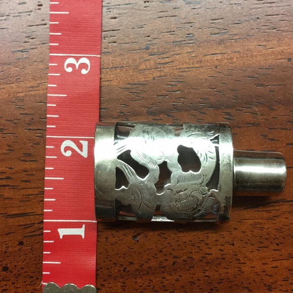 Vintage Sterling Silver Glass Perfume Bottle Mexico - Picture 6 of 8